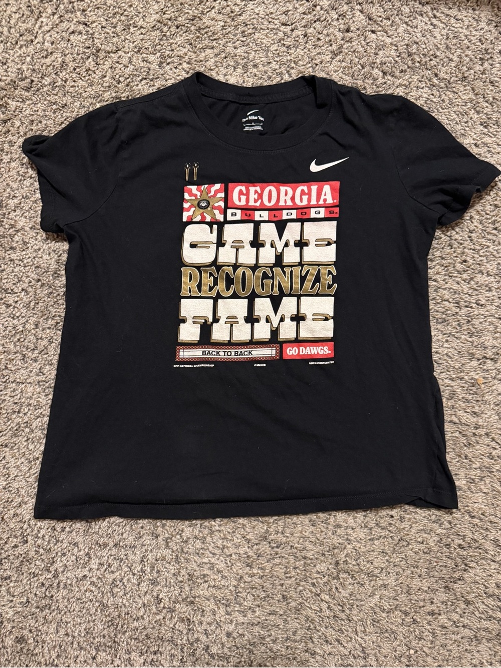 Nike Black Georgia Bulldogs Graphic Short Sleeve Tee